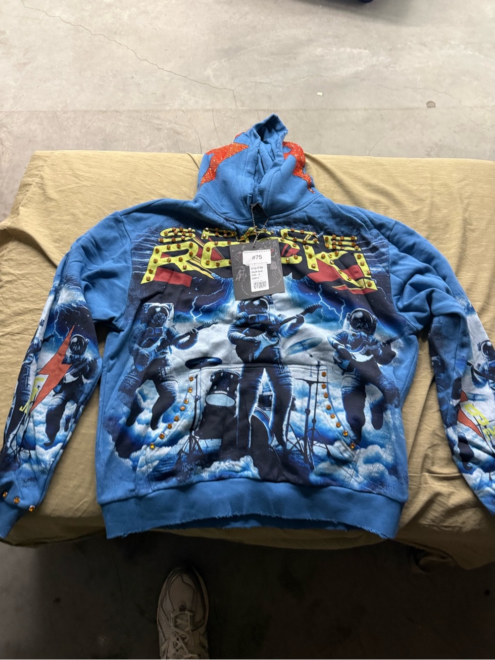 Stray Astronaut Space Music Band Blue Graphic Pullover Hoodie Jacket